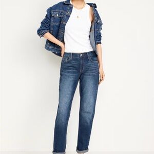 Old Navy Mid Rise Boyfriend Straight Leg Blue Jeans Size 0 NWT